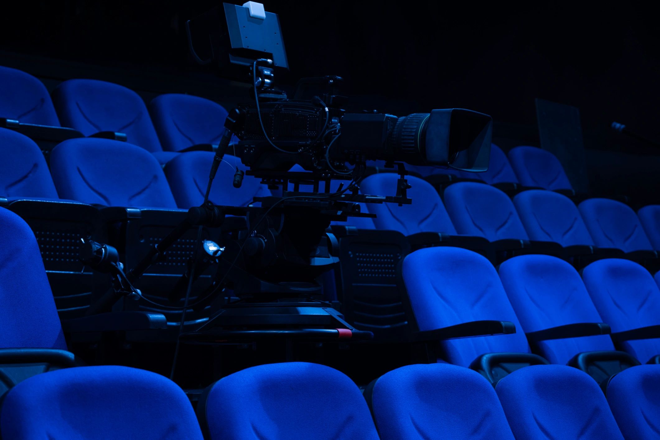 Professional broadcast camera in a music venue