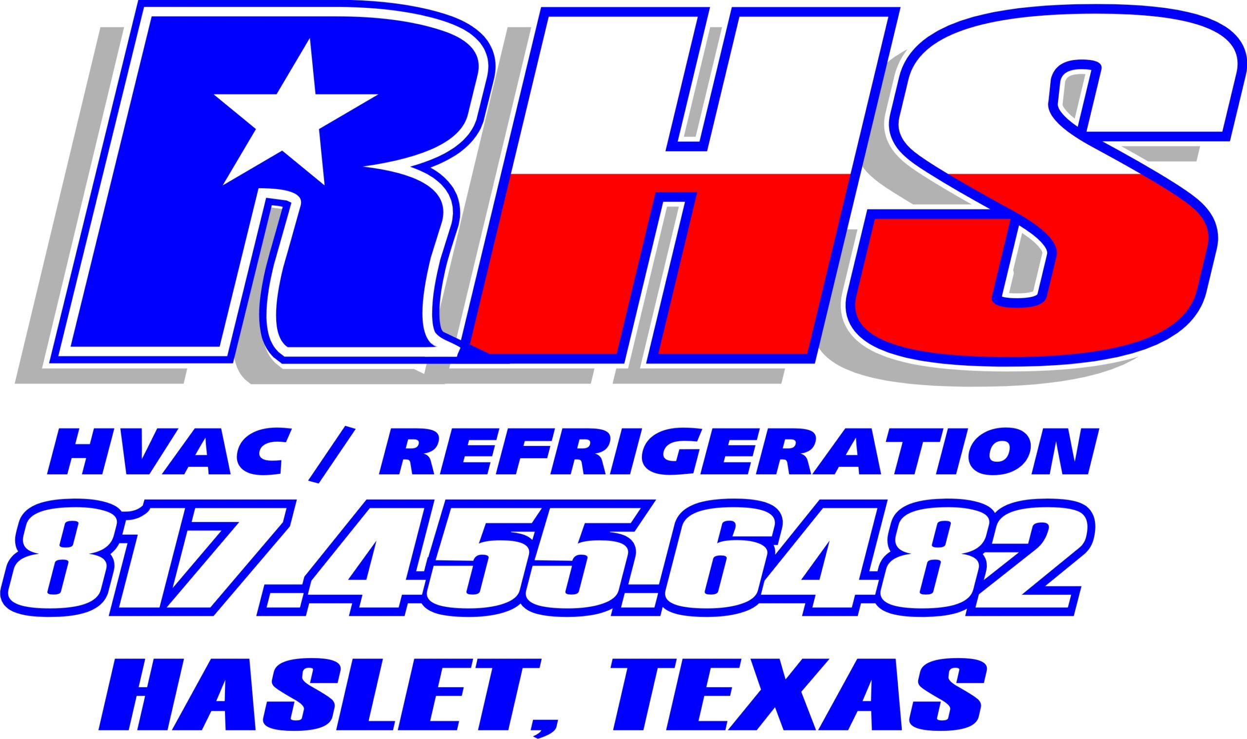 RHS HVAC and Refrigeration logo with phone number and Haslet, Texas